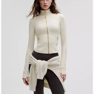 Lululemon Define Cropped Jacket Nulu | Size 4 | Color: Bone/Gold | NWT